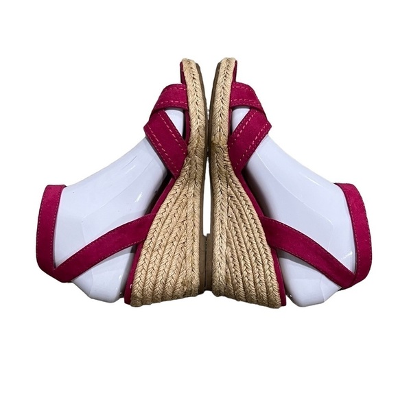 GH Bass & Co Pink Kendall Espadrille Wedge Sandals Size 7 Women’s - Picture 6 of 9